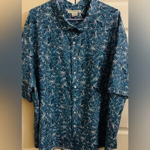 Southern Proper Floral Print Multicolored Men’s 4X Short Sleeve Button Up Shirt